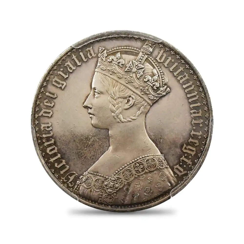 アンティークコイン2：4172 1847 ヴィクトリア女王 ゴチッククラウン銀貨 アンデシモエッジ Esc-2571 PCGS PR62