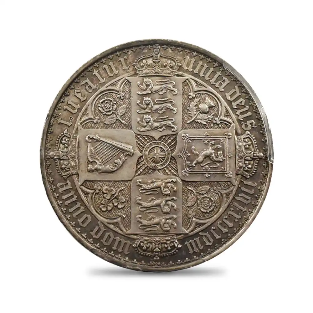 アンティークコイン3：4172 1847 ヴィクトリア女王 ゴチッククラウン銀貨 アンデシモエッジ Esc-2571 PCGS PR62