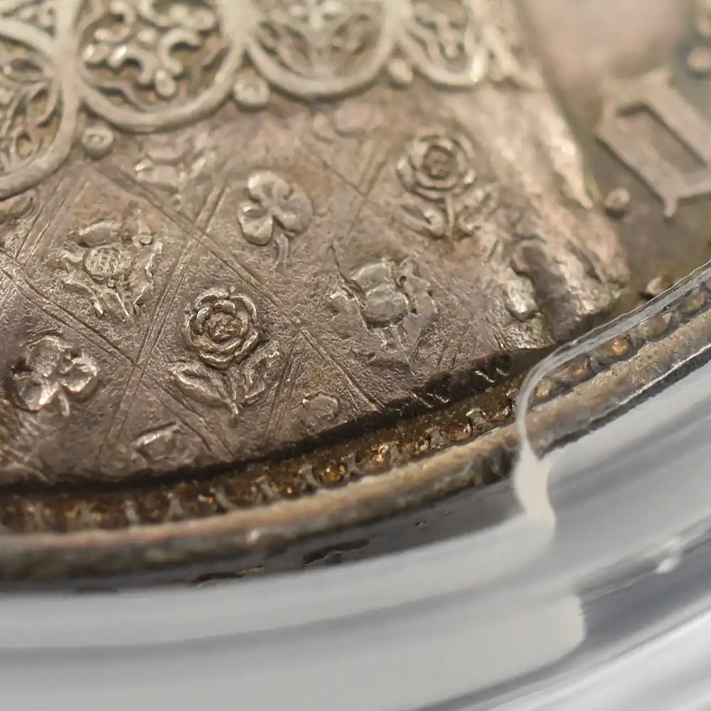 アンティークコイン10：4172 1847 ヴィクトリア女王 ゴチッククラウン銀貨 アンデシモエッジ Esc-2571 PCGS PR62