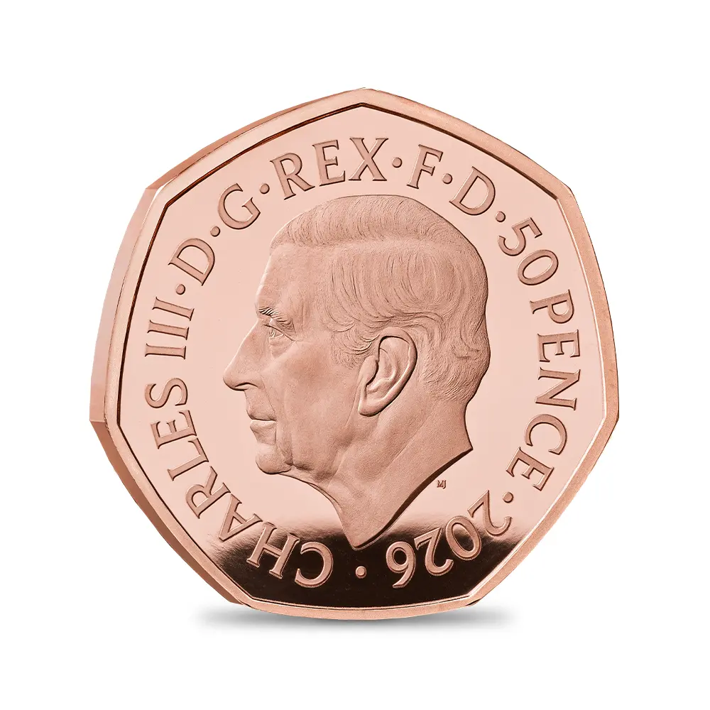 モダンコイン3：6856 イギリス 2026 チャールズ3世 くまのプーさん100周年記念 50ペンスプルーフ金貨 未鑑定 箱付き【ご予約承り品】