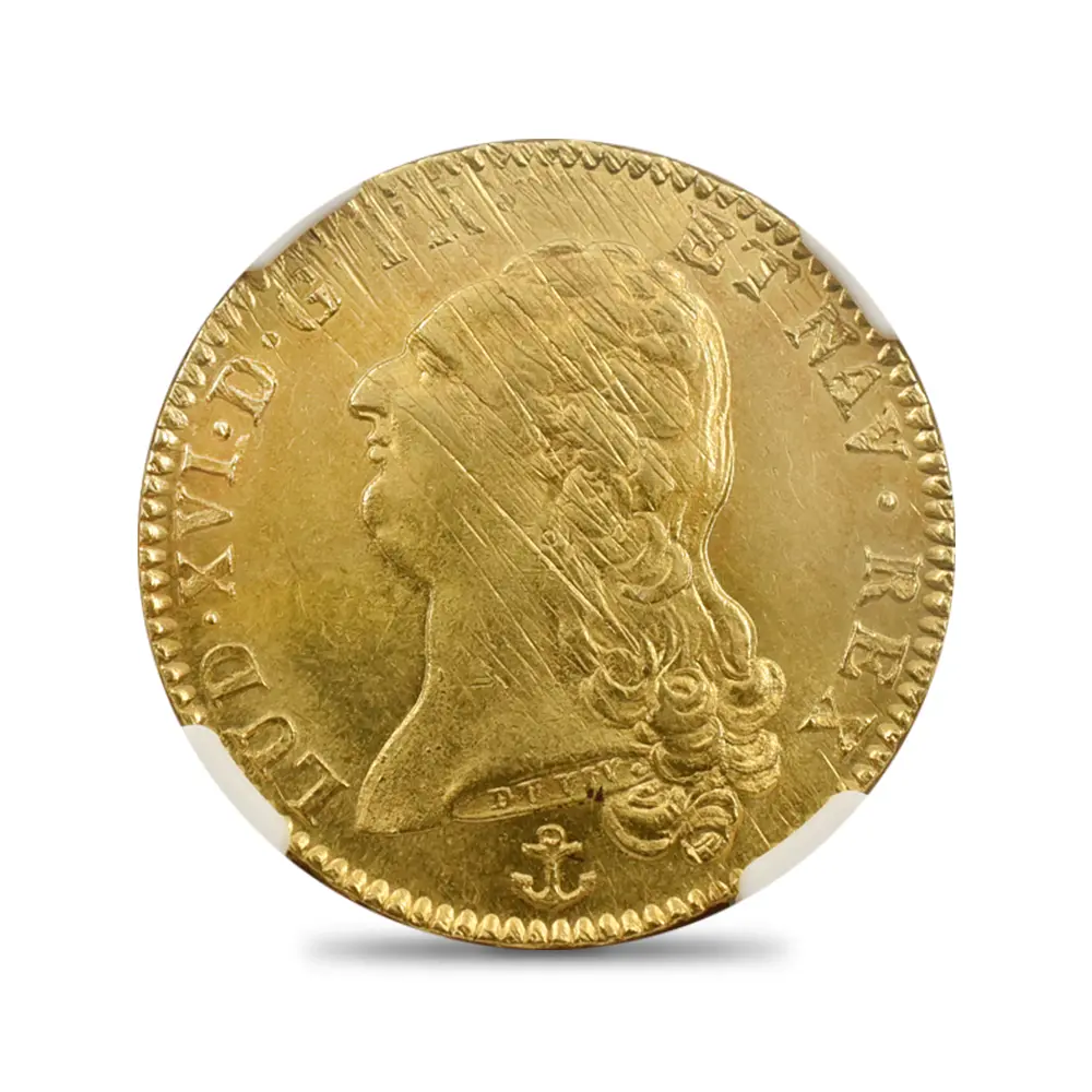 アンティークコイン2：5433 フランス 1787H ルイ16世 2ルイドール 金貨 NGC MS63