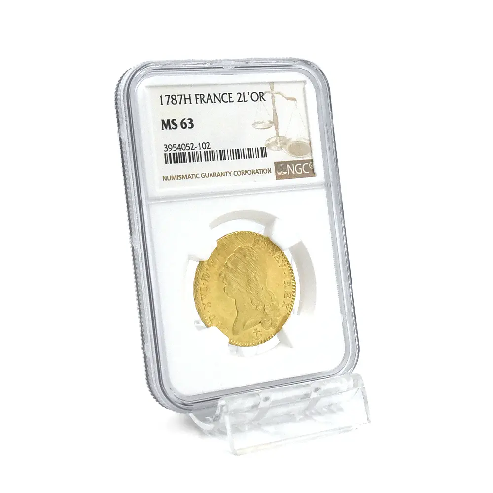 アンティークコイン6：5433 フランス 1787H ルイ16世 2ルイドール 金貨 NGC MS63