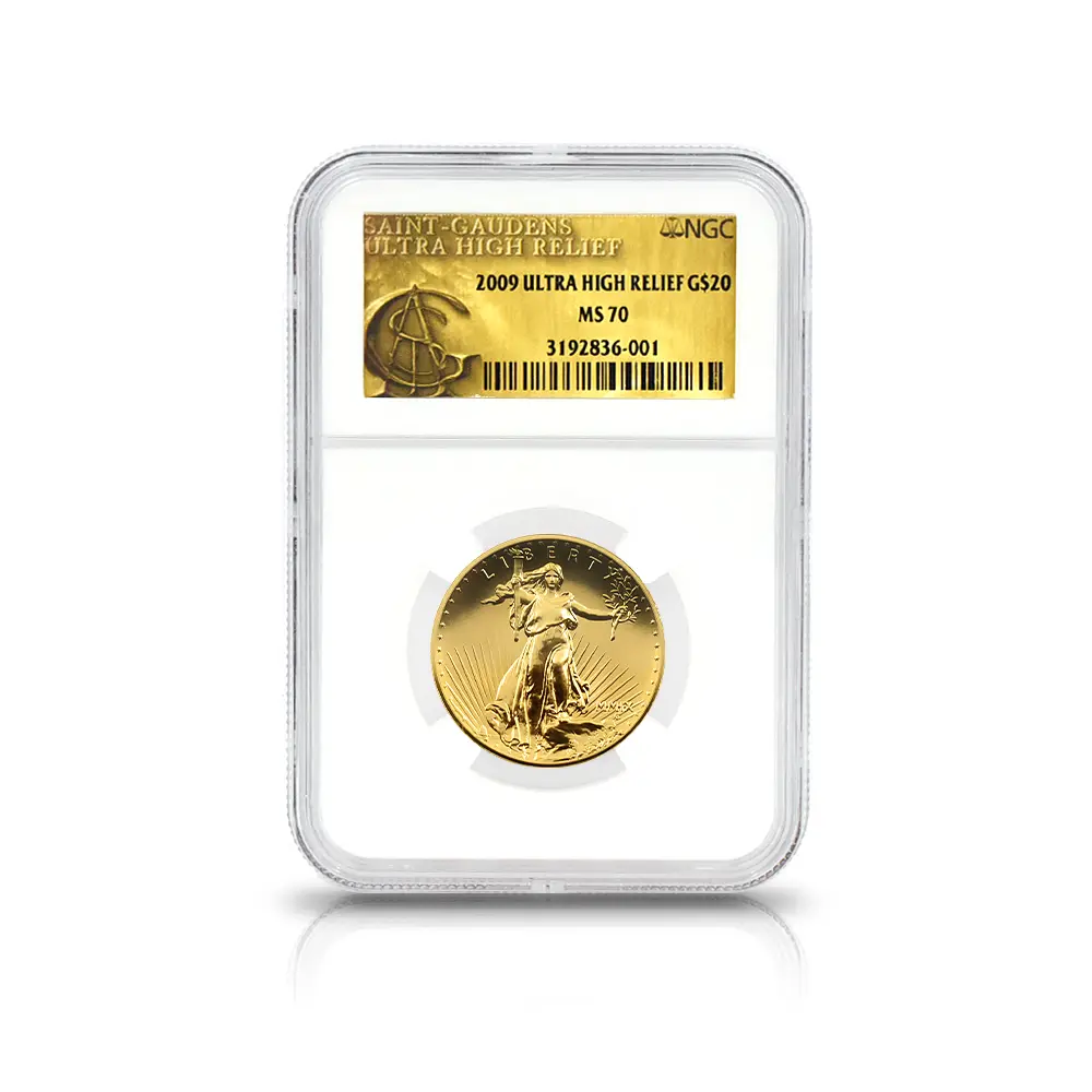 モダンコイン4：5436 アメリカ 2009 ウルトラハイレリーフ ダブルイーグル 20ドル金貨 NGC MS70