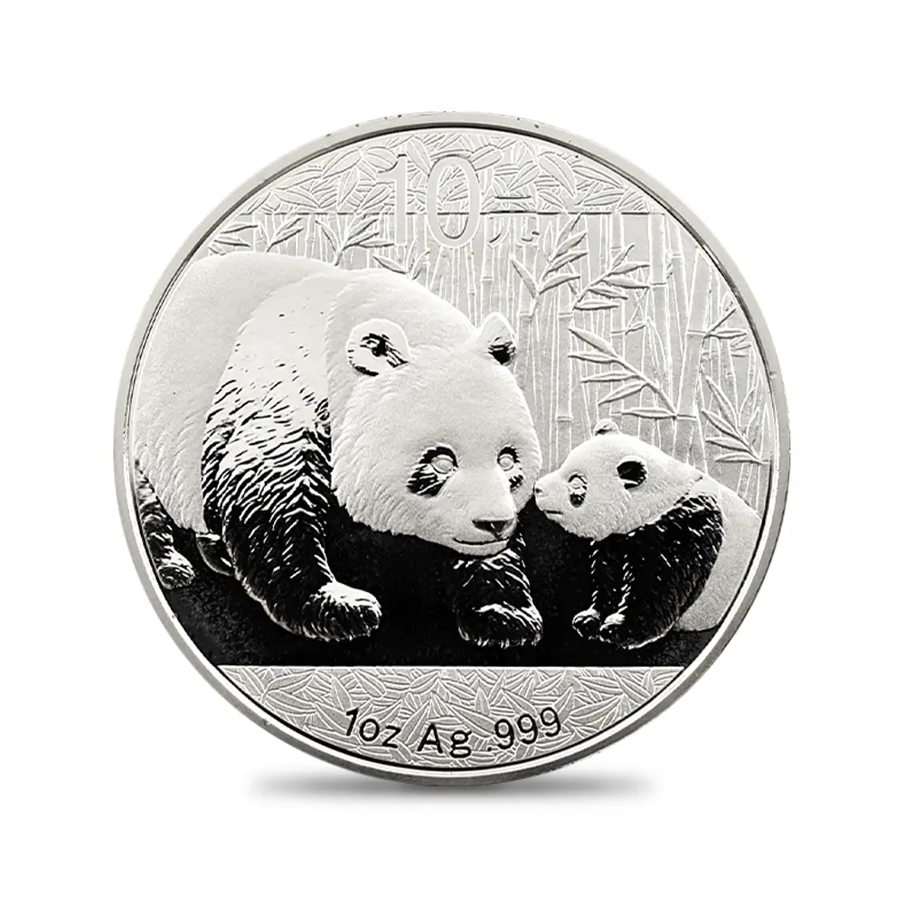 地金型2：5441 中国 2011 パンダ 10元 1オンス 銀貨 【1枚】 (コインケース付き)