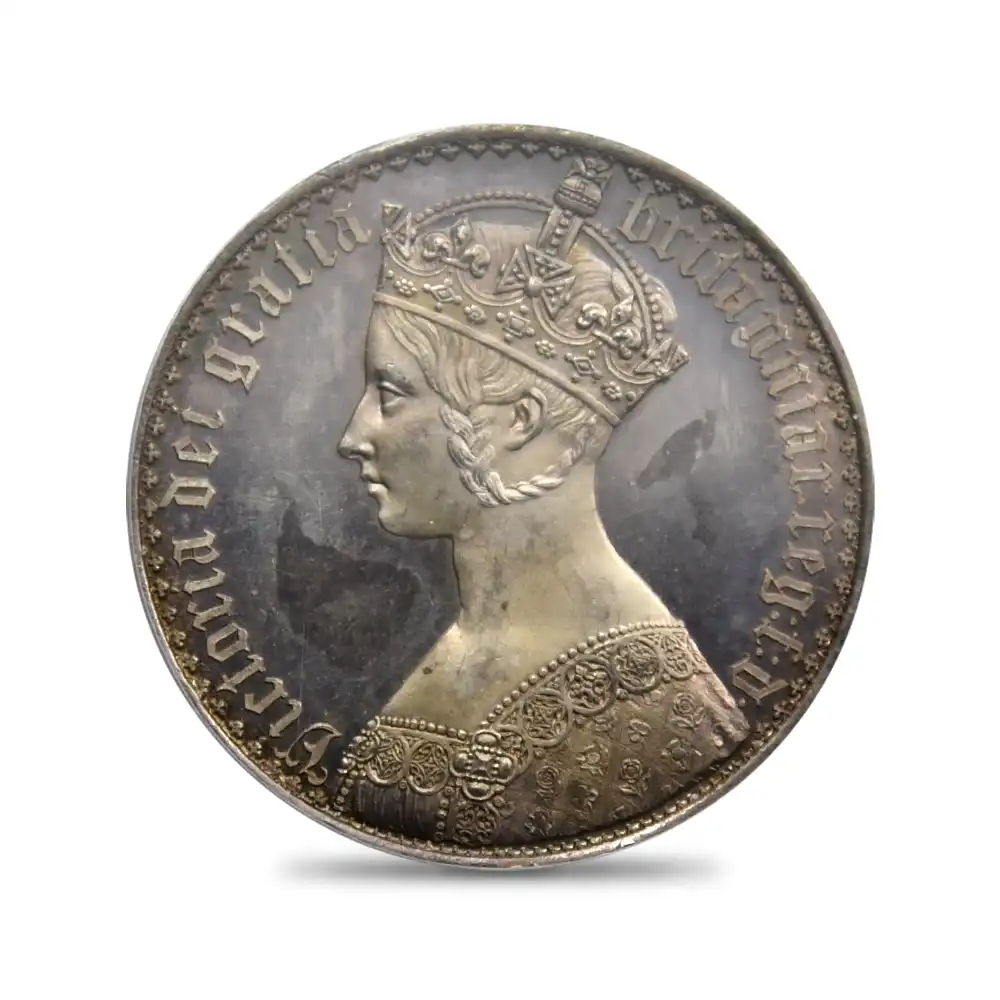 アンティークコイン2：4195 1847 ヴィクトリア女王 ゴチッククラウン銀貨 アンデシモエッジ PCGS PR63CA S-3883