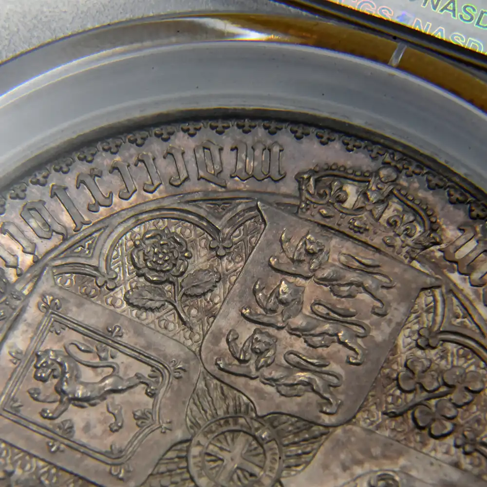 アンティークコイン13：4195 1847 ヴィクトリア女王 ゴチッククラウン銀貨 アンデシモエッジ PCGS PR63CA S-3883
