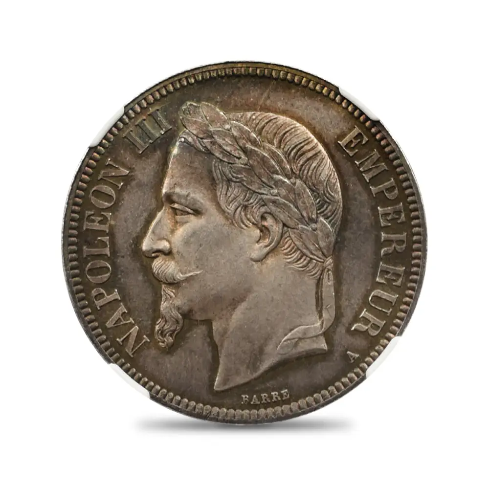 アンティークコイン2：4201 フランス 1861A ナポレオン3世 5フラン銀貨 NGC MS64
