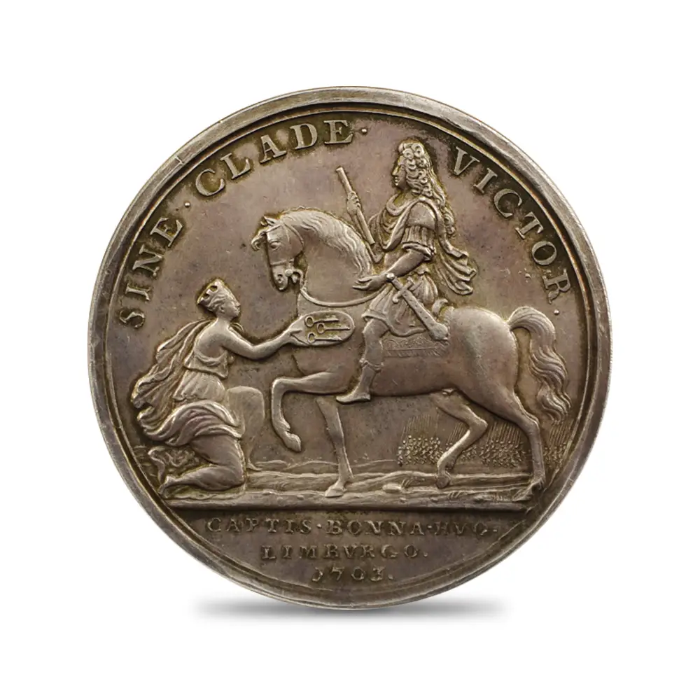 メダル3：4202 1703 アン女王 マールバラ公ジョン･チャーチル爵位授与記念 銀メダル NGC MS63
