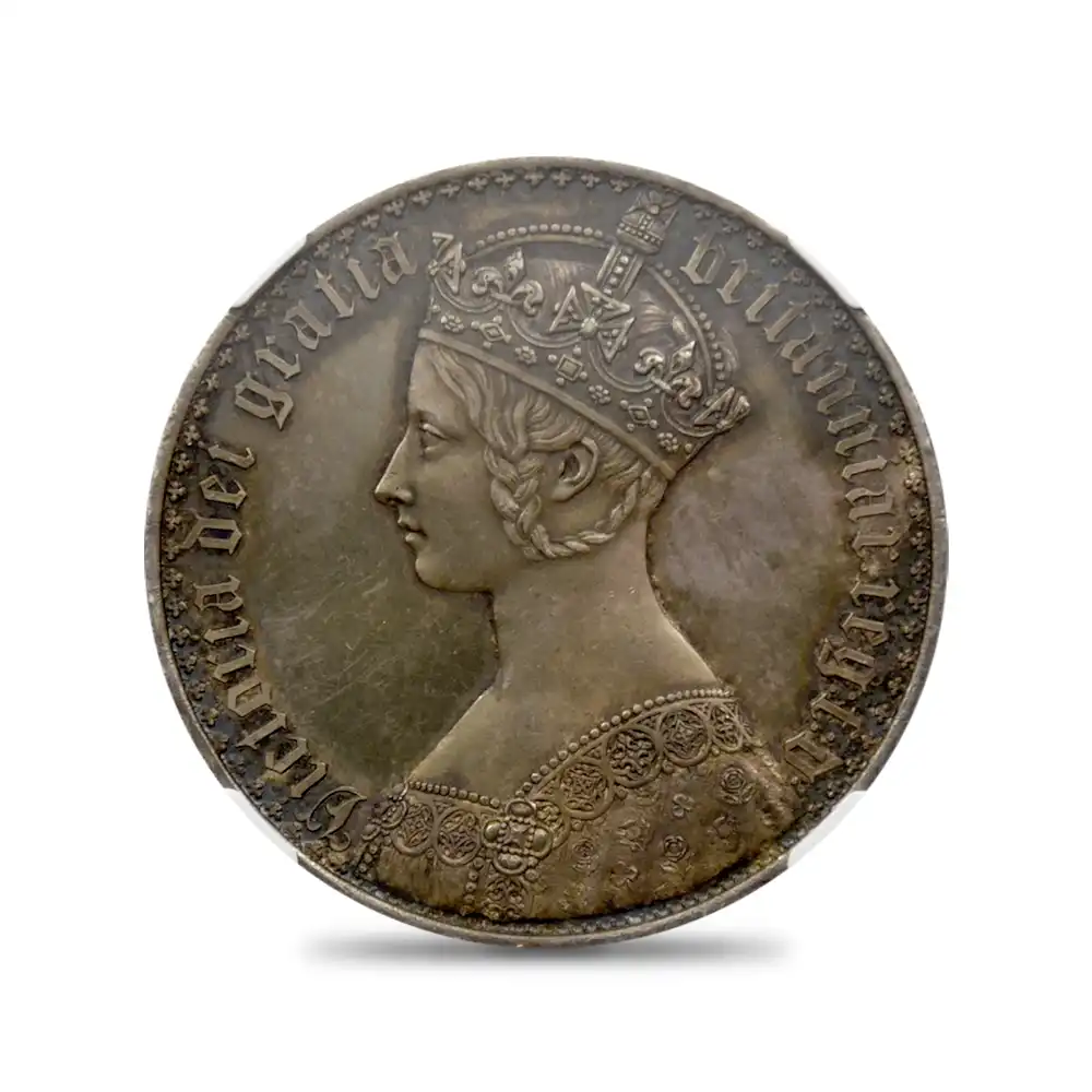 アンティークコイン2：4191 1847 ヴィクトリア女王 ゴチッククラウン銀貨 アンデシモエッジ NGC PF64