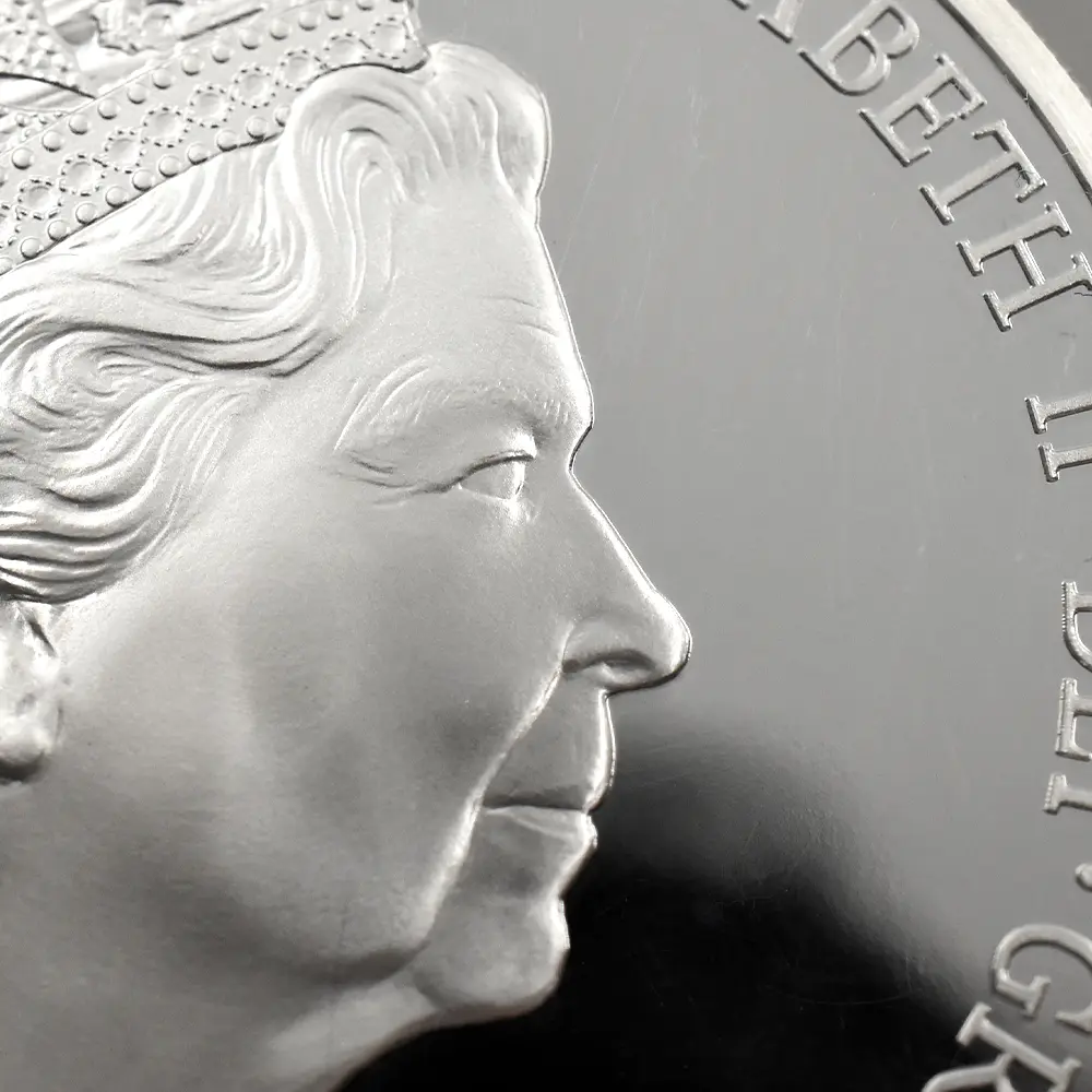 モダンコイン9：6862 イギリス 2015 エリザベス2世 最長在位記念 10ポンド5オンス銀貨 ファースト500ストラック NGC PF70UC