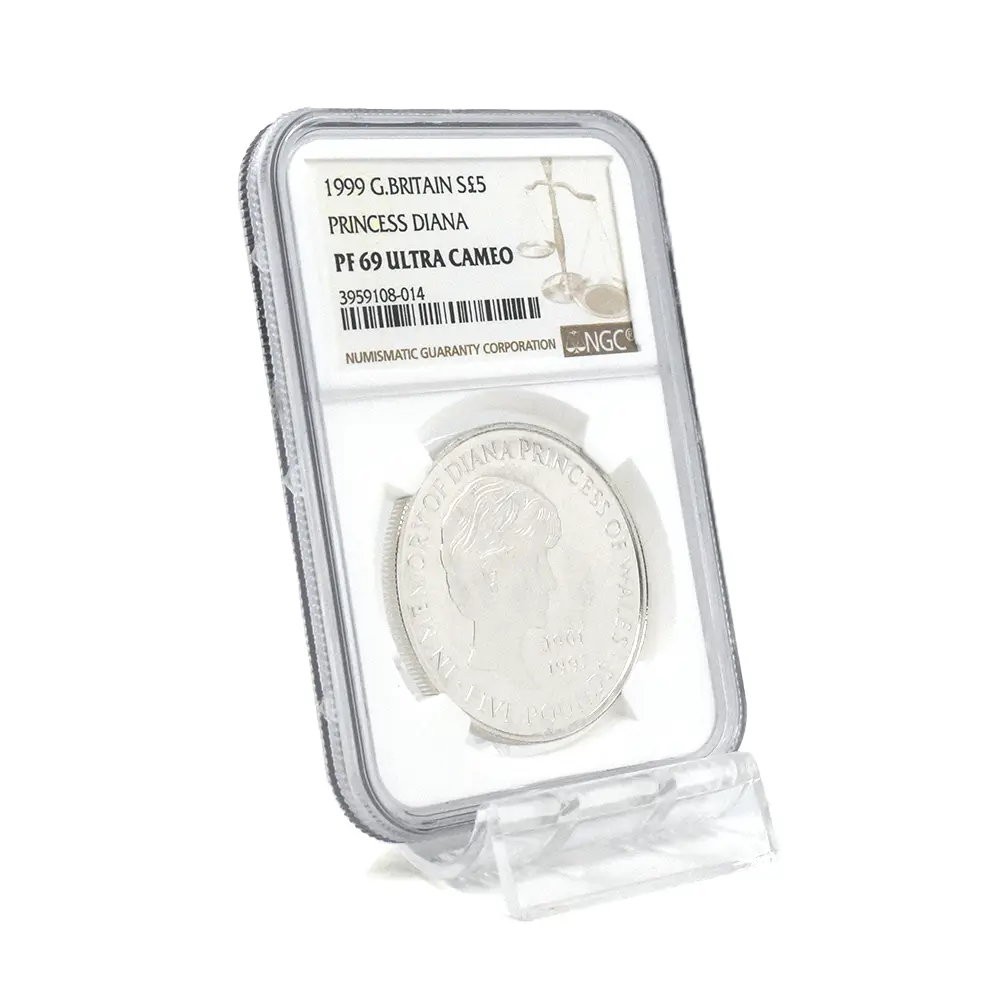 モダンコイン6:6867 イギリス 1999 エリザベス2世 ダイアナ妃追悼記念 5ポンド銀貨 NGC PF69UC