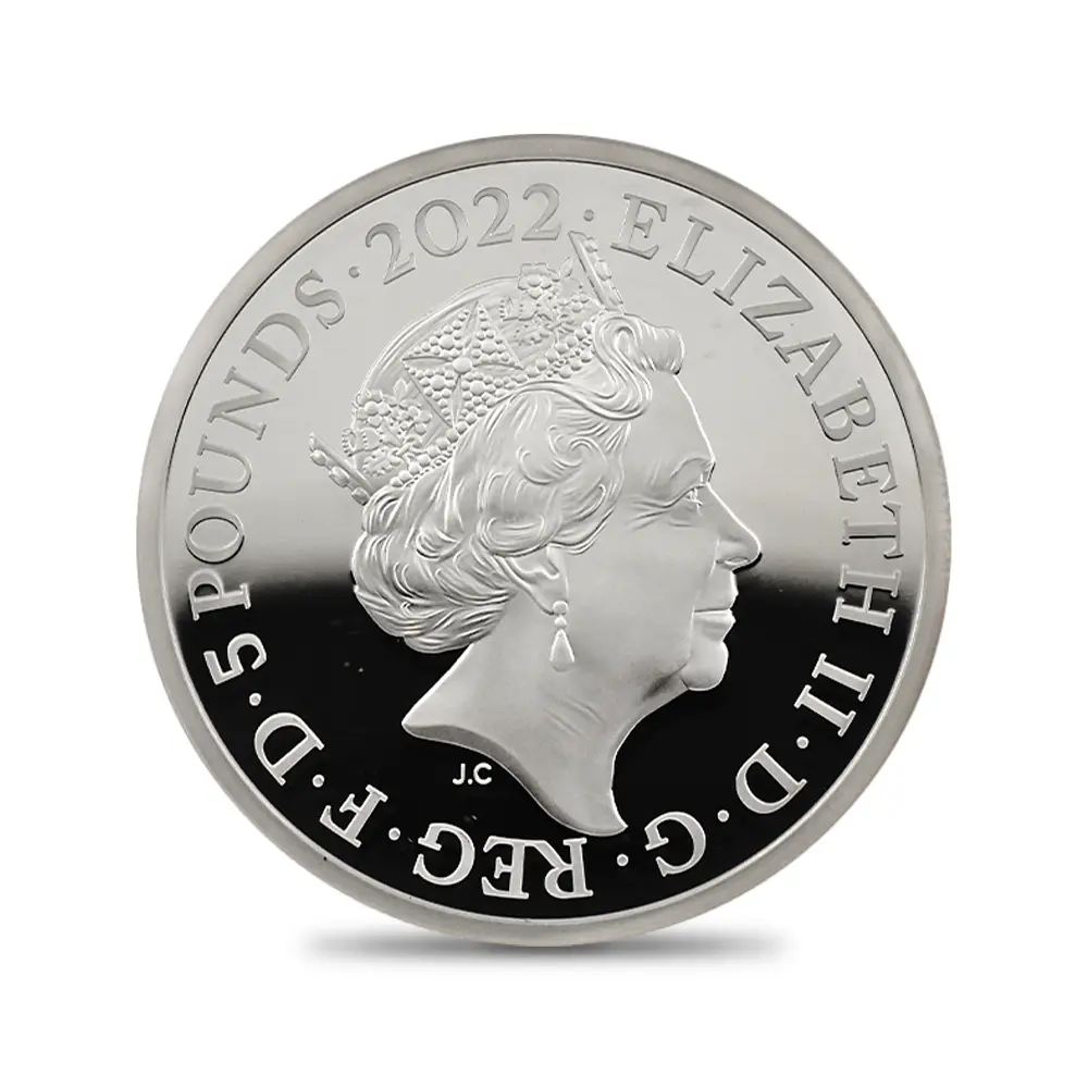 モダンコイン3：6868 イギリス 2022 エリザベス2世 都市景観シリーズ第1弾 ロンドン 5ポンド2オンス銀貨 発行即日鑑定品 NGC PF70UC 箱付き