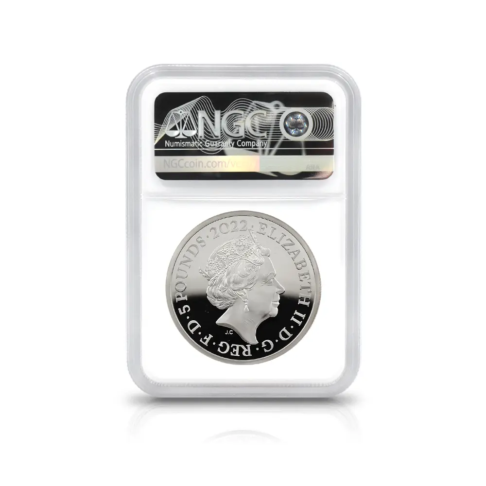 モダンコイン5：6868 イギリス 2022 エリザベス2世 都市景観シリーズ第1弾 ロンドン 5ポンド2オンス銀貨 発行即日鑑定品 NGC PF70UC 箱付き