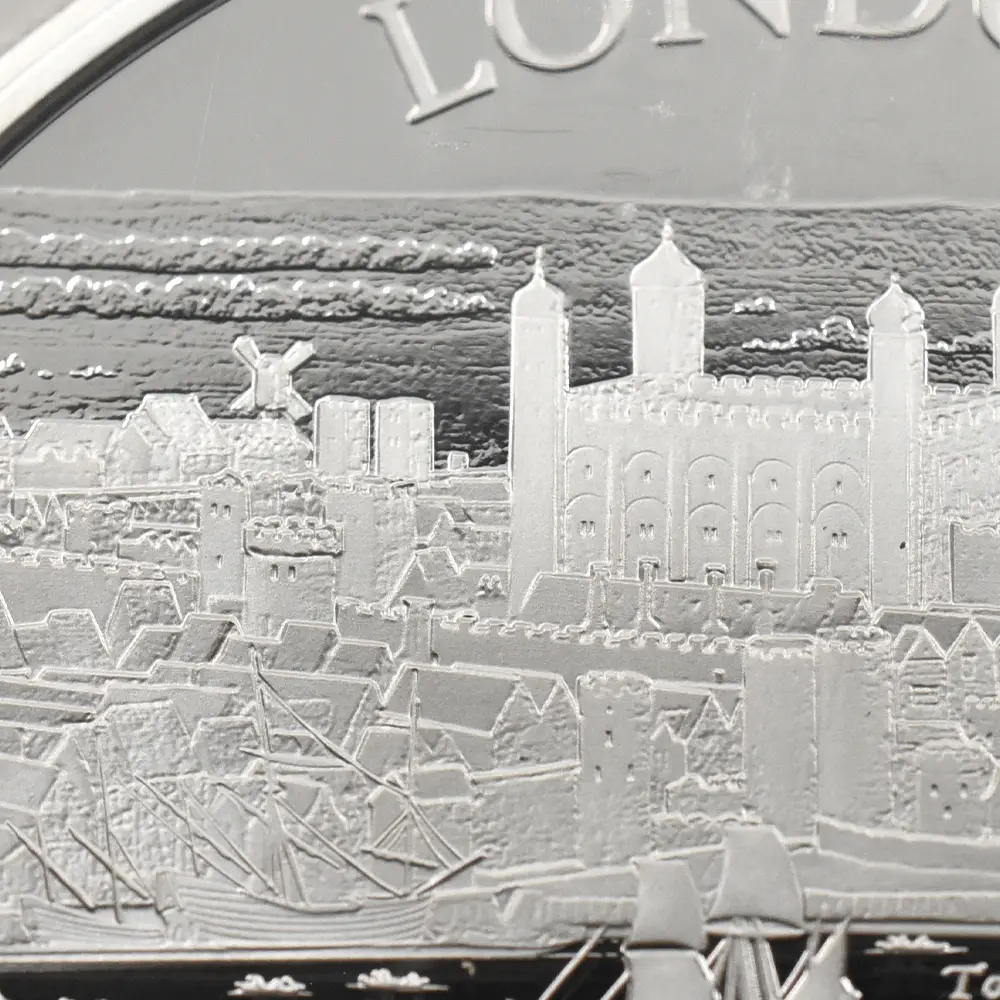 モダンコイン12：6868 イギリス 2022 エリザベス2世 都市景観シリーズ第1弾 ロンドン 5ポンド2オンス銀貨 発行即日鑑定品 NGC PF70UC 箱付き