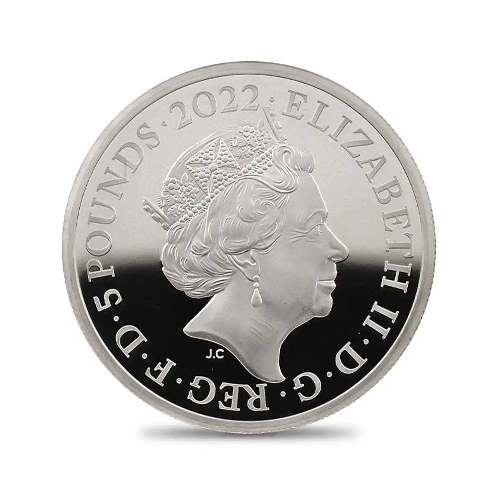 モダンコイン3：6869 イギリス 2022 エリザベス2世 都市景観シリーズ第2弾 ローマ 5ポンド2オンス銀貨 発行即日鑑定品 NGC PF70UC 箱付き