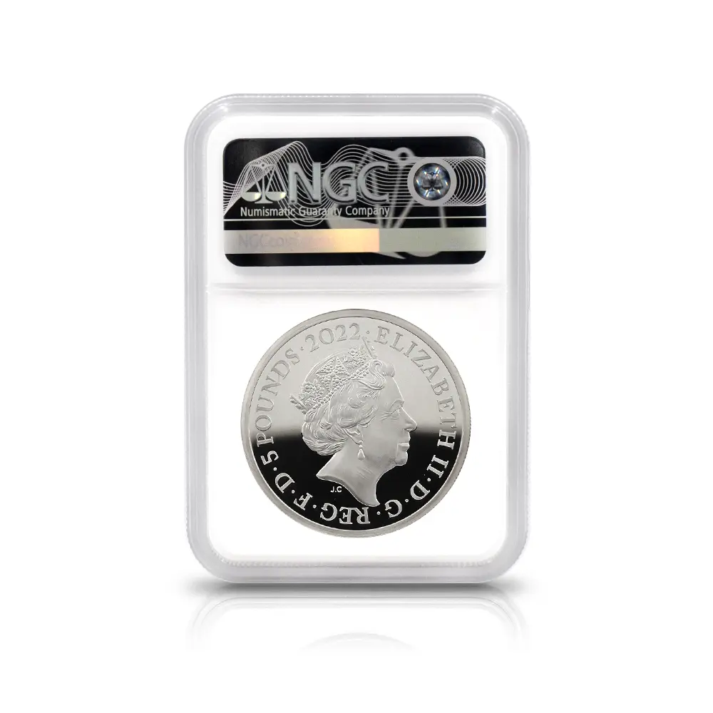 モダンコイン5：6869 イギリス 2022 エリザベス2世 都市景観シリーズ第2弾 ローマ 5ポンド2オンス銀貨 発行即日鑑定品 NGC PF70UC 箱付き
