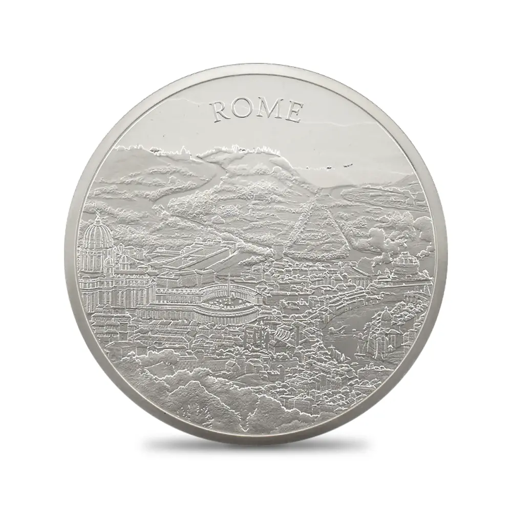 モダンコイン2：6870 イギリス 2022 エリザベス2世 都市景観シリーズ第2弾 ローマ 5ポンド2オンス銀貨 発行即日鑑定品 NGC PF70UC 箱付き