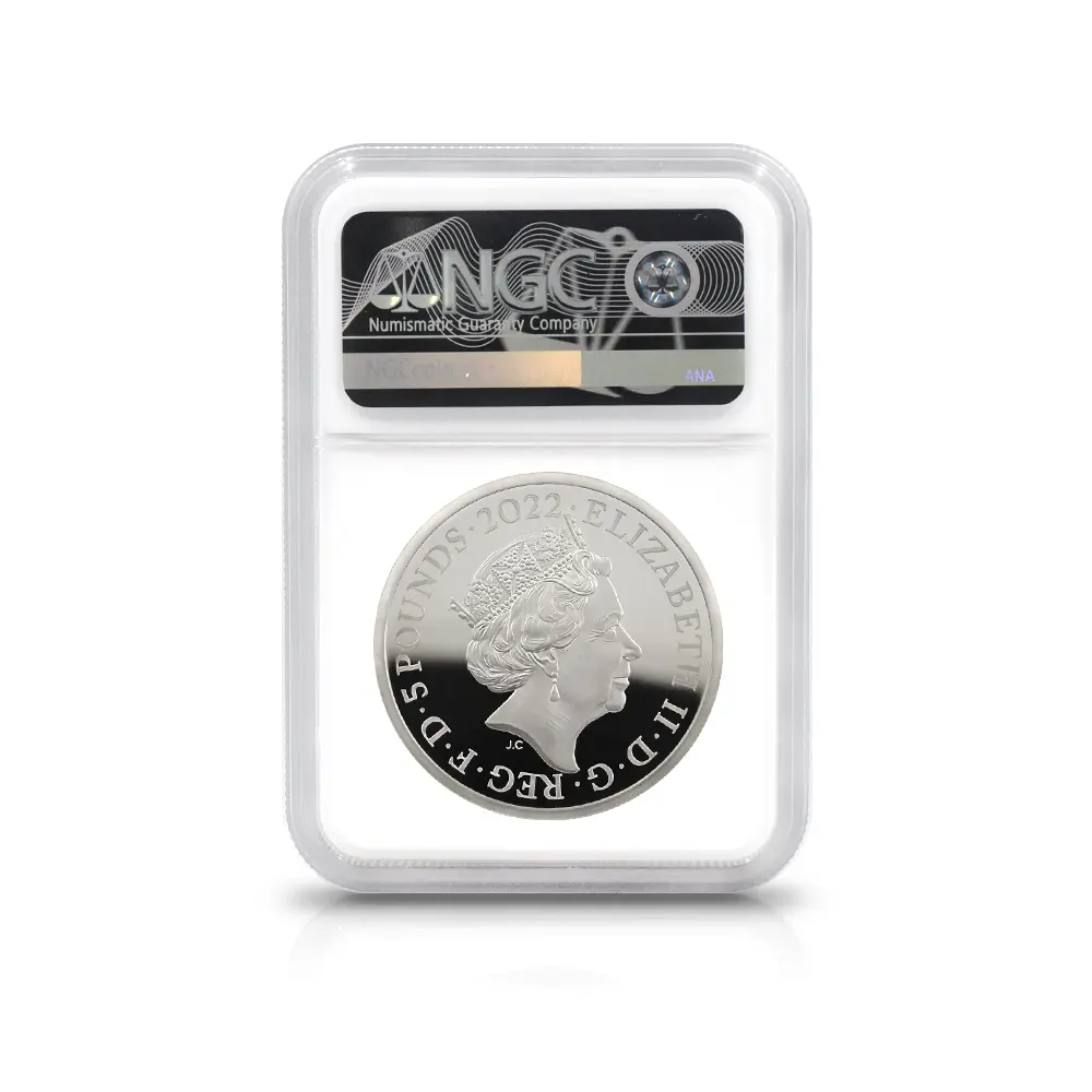 モダンコイン5：6870 イギリス 2022 エリザベス2世 都市景観シリーズ第2弾 ローマ 5ポンド2オンス銀貨 発行即日鑑定品 NGC PF70UC 箱付き