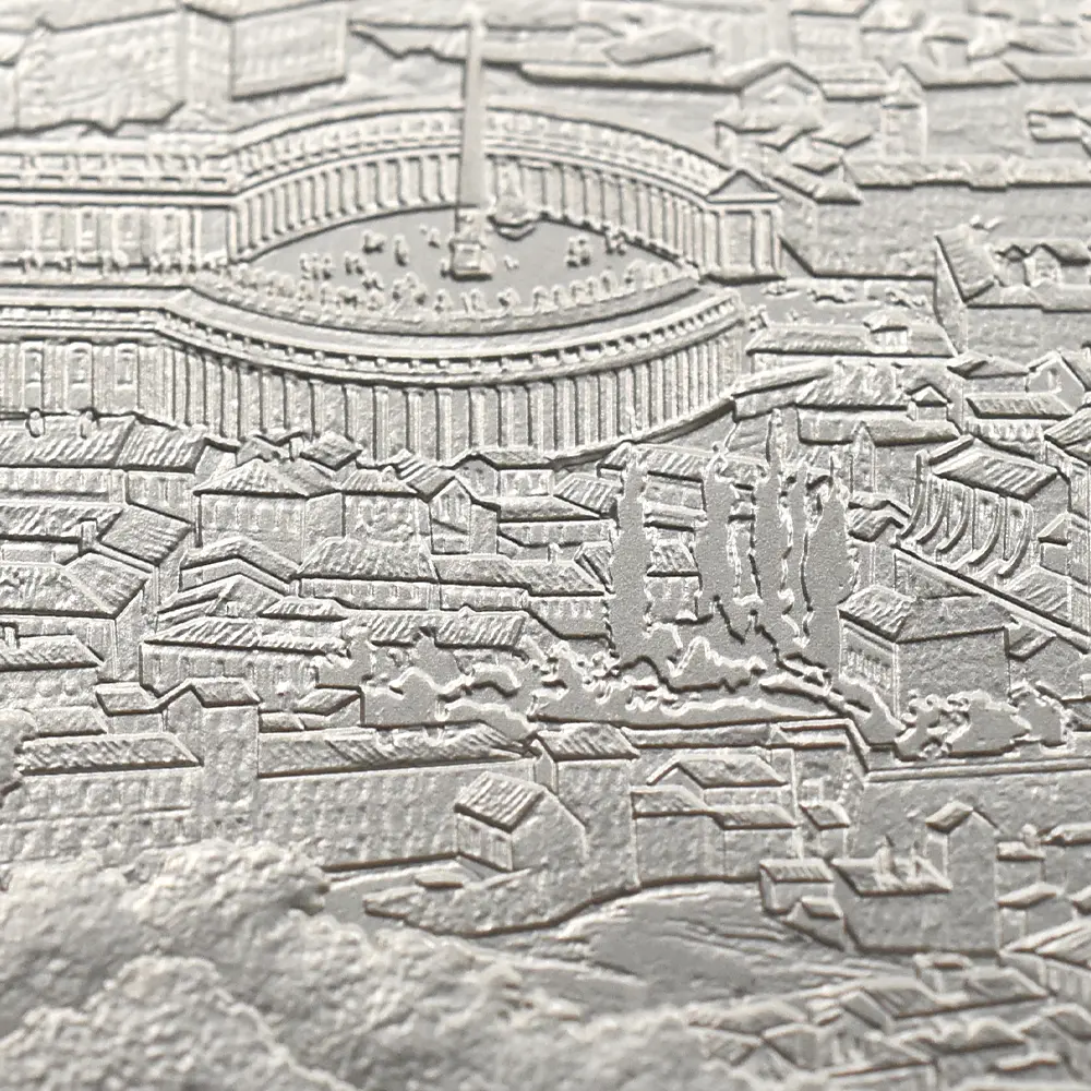 モダンコイン10：6870 イギリス 2022 エリザベス2世 都市景観シリーズ第2弾 ローマ 5ポンド2オンス銀貨 発行即日鑑定品 NGC PF70UC 箱付き