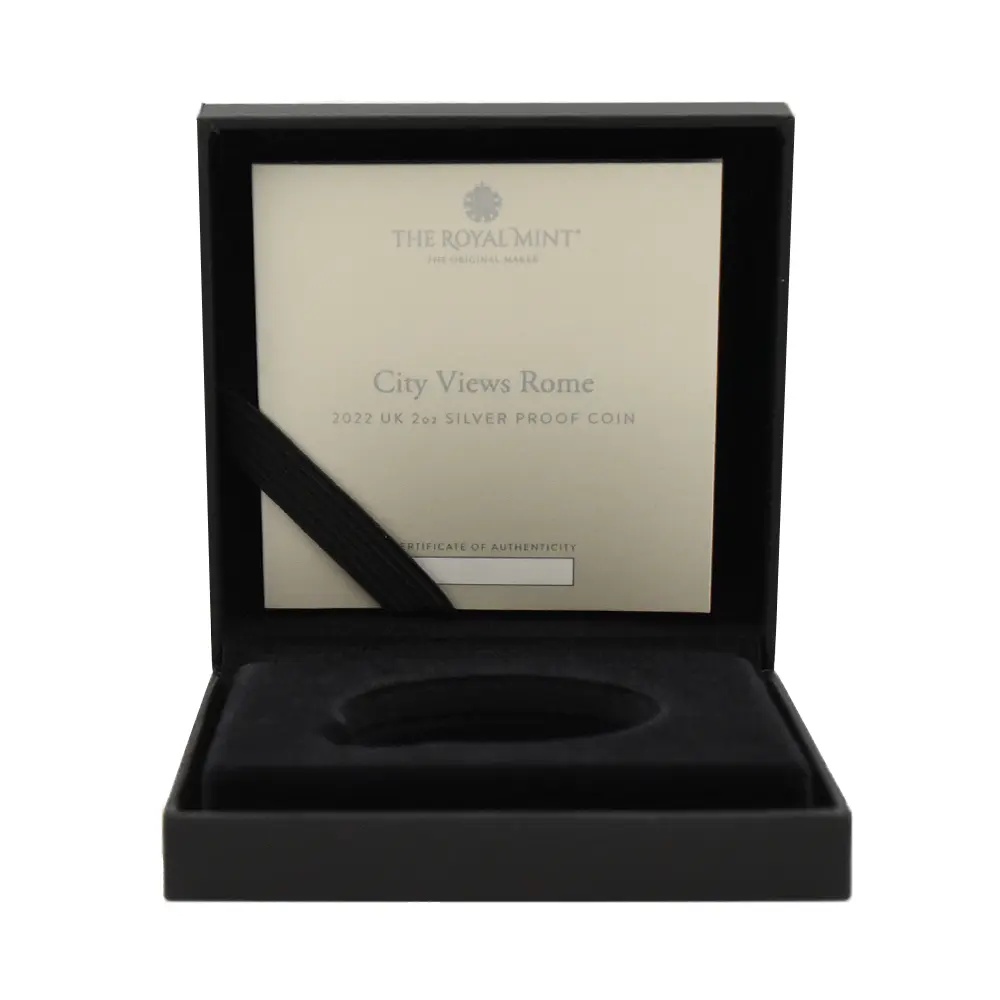 モダンコイン8：6870 イギリス 2022 エリザベス2世 都市景観シリーズ第2弾 ローマ 5ポンド2オンス銀貨 発行即日鑑定品 NGC PF70UC 箱付き