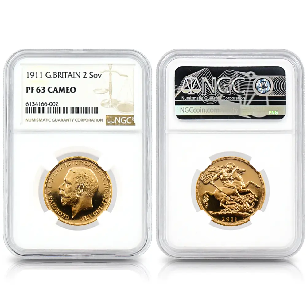 アンティークコイン3：5449 1911 ジョージ5世 金・銀貨12枚セット NGC PF61-64+CA 箱付き