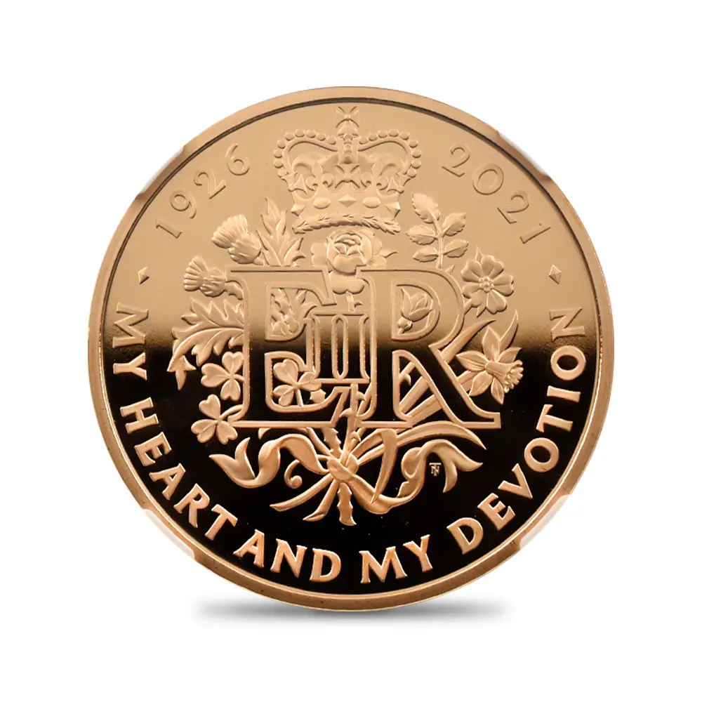 モダンコイン2:6871 イギリス 2021 エリザベス2世 女王生誕95周年記念 5ポンド金貨 ファーストリリース NGC PF69UC