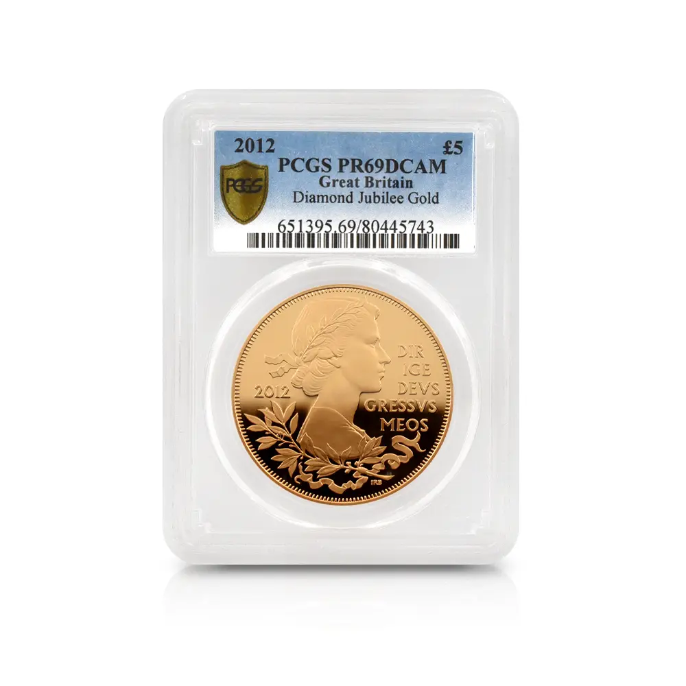 モダンコイン4：5483 2012 エリザベス2世 即位60周年記念 ダイアモンドジュビリー 5ポンド 金貨 PCGS PR69DC