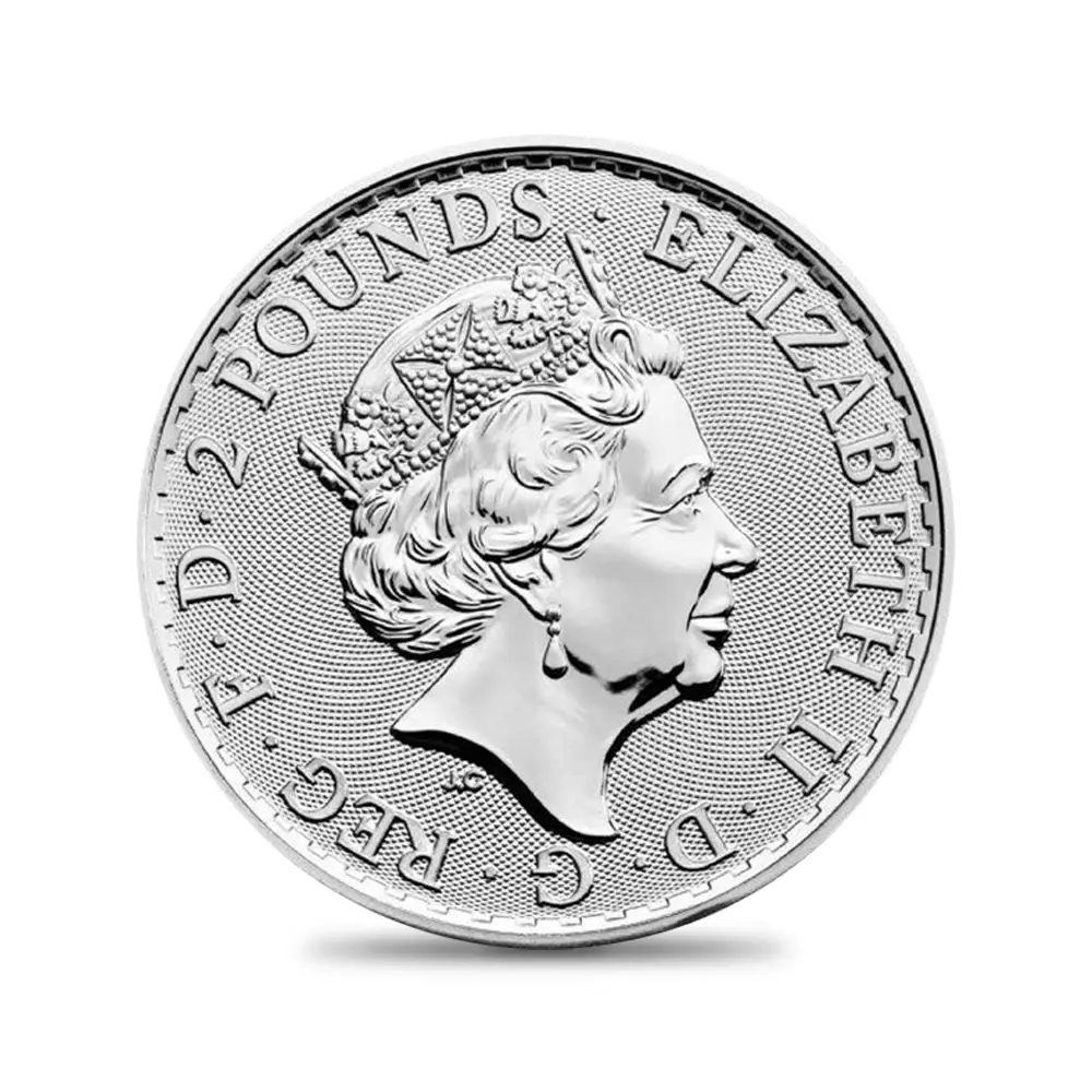 地金型3：4225 イギリス 2017 エリザベス2世 ブリタニア20周年記念 2ポンド 1オンスBU銀貨【ご予約承り品】
