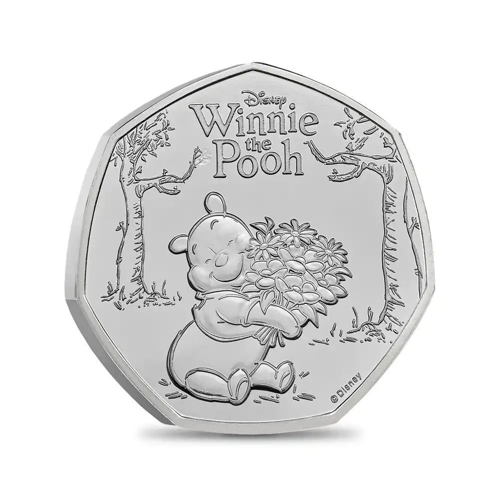 モダンコイン2:6876 【鑑定オプション無し】イギリス 2026 チャールズ3世 くまのプーさん100周年記念 50ペンスBU白銅貨 未鑑定 パッケージ付き【ご予約承り品・納期約3~4か月】
