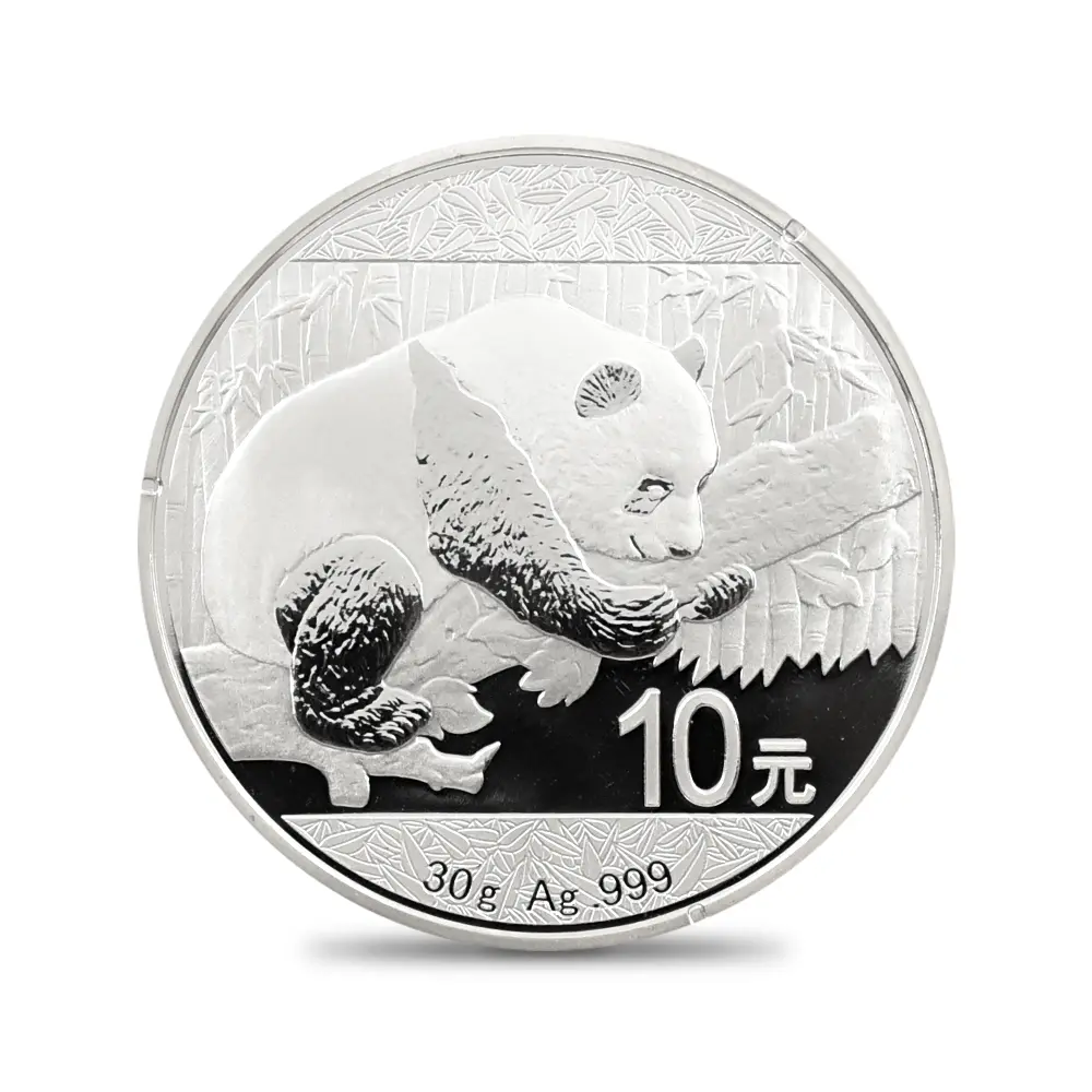 地金型4：5469 中国 2015-2024 パンダ 10元 30g 銀貨10枚セット 箱付き