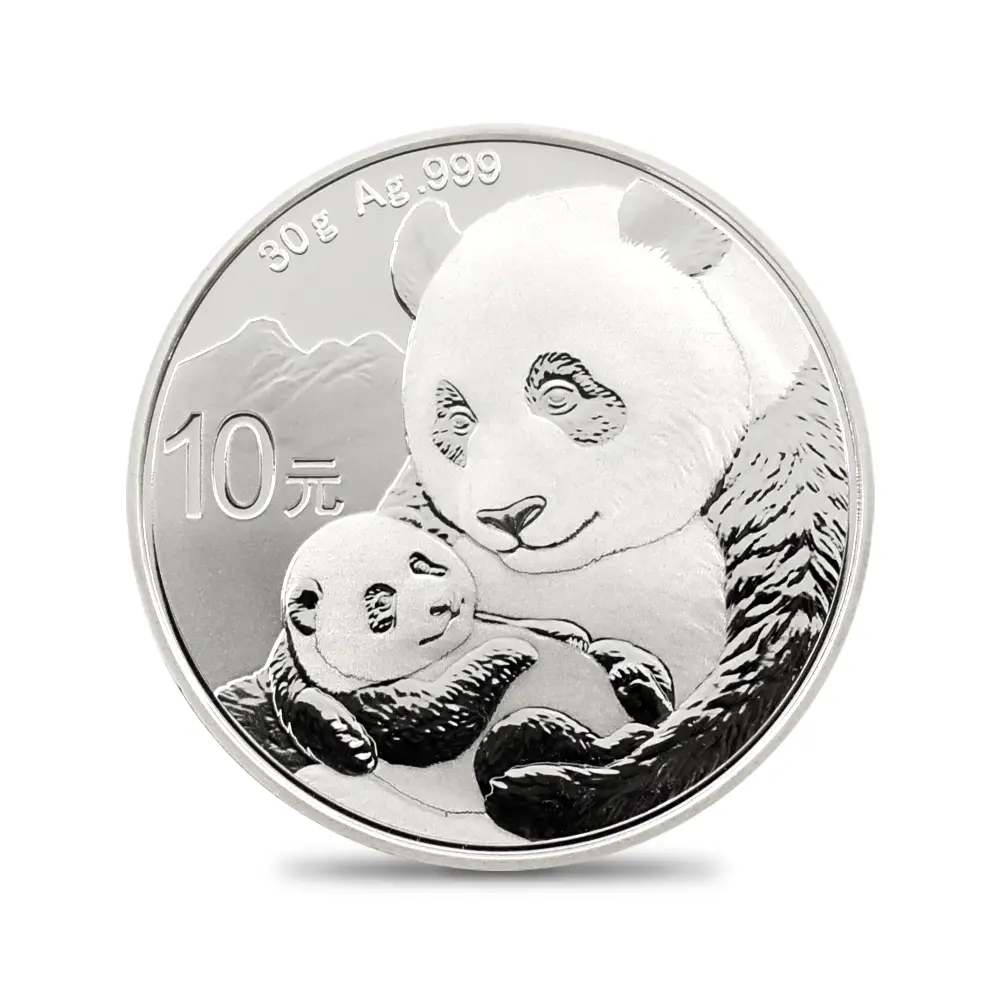 地金型10：5469 中国 2015-2024 パンダ 10元 30g 銀貨10枚セット 箱付き