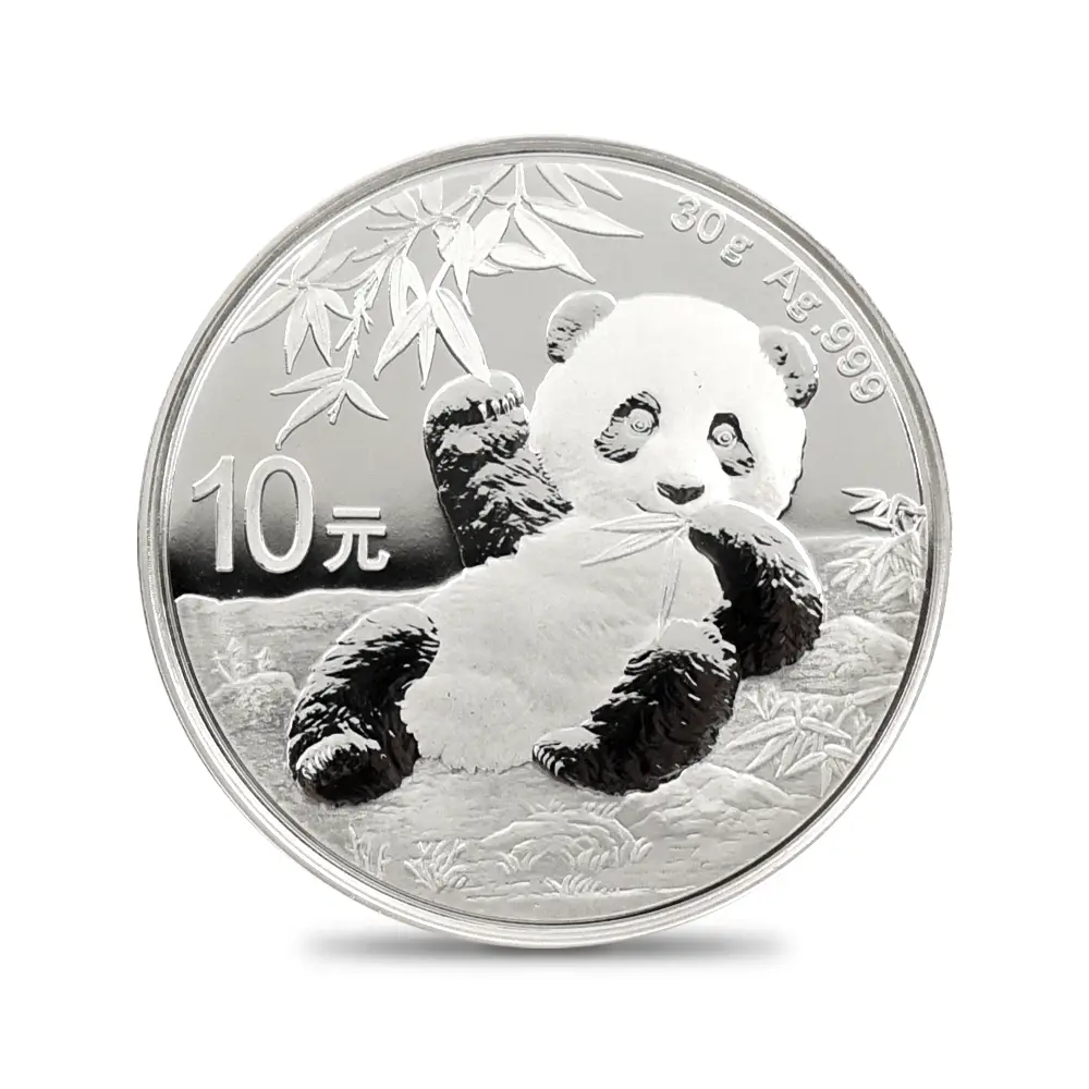 地金型12：5469 中国 2015-2024 パンダ 10元 30g 銀貨10枚セット 箱付き