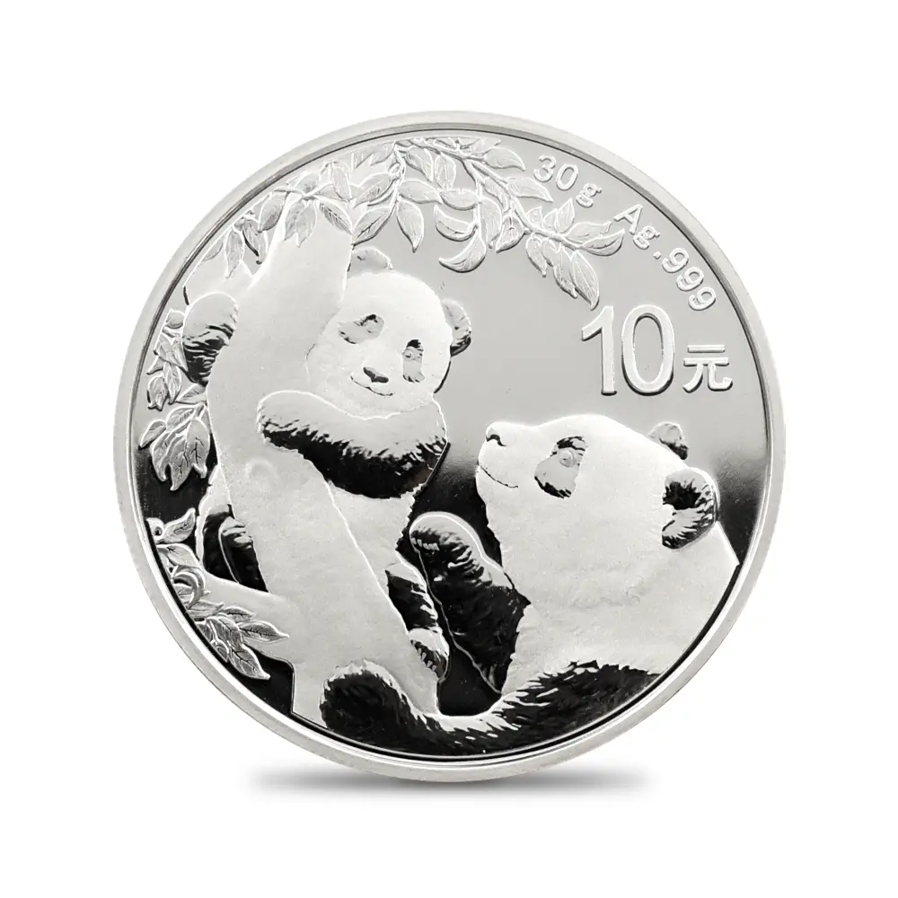 地金型14：5469 中国 2015-2024 パンダ 10元 30g 銀貨10枚セット 箱付き