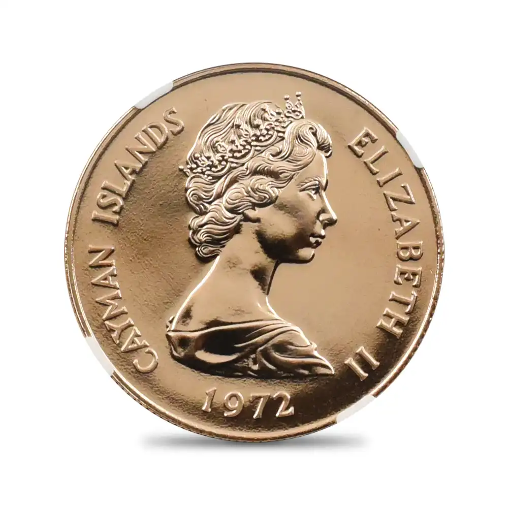 モダンコイン3:6883 ケイマン諸島 1972 エリザベス2世 御成婚25周年記念 25ドル金貨 NGC MS69DPL