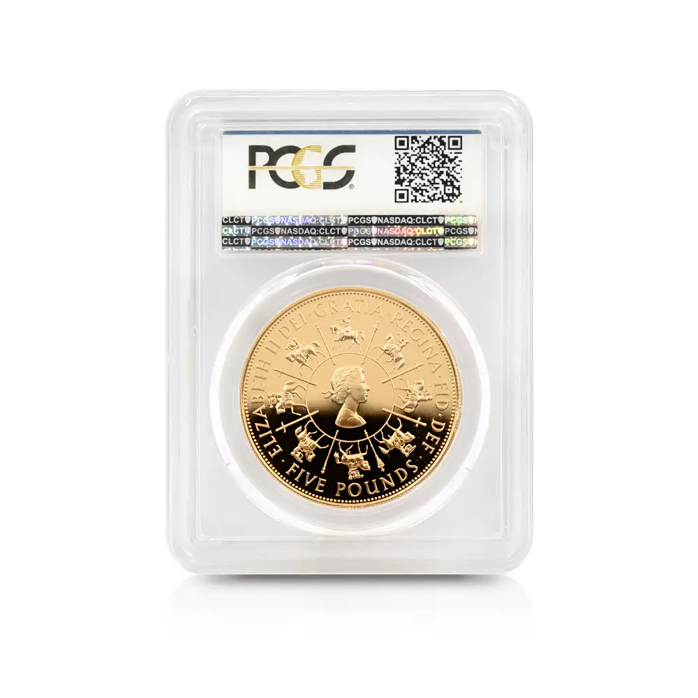 モダンコイン5：5503 1993 エリザベス2世 ヤングヤング 戴冠40周年記念 5ポンド金貨 PCGS PR69DC S-4302