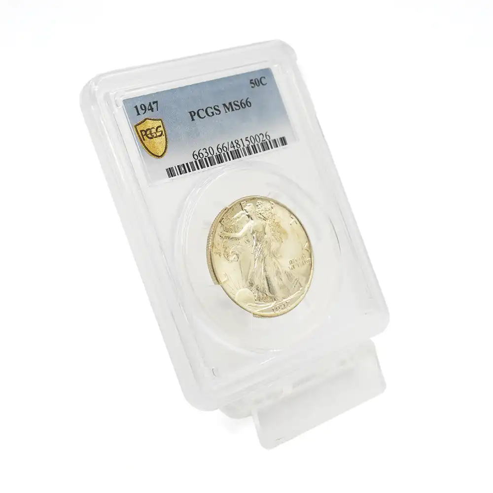 モダンコイン6：4243 アメリカ 1947  ウォーキングリバティ 50セント銀貨 PCGS MS66