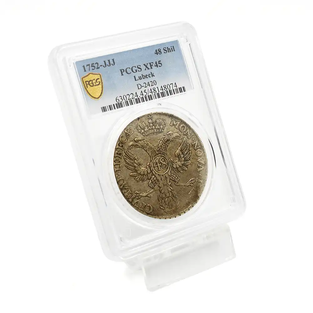 アンティークコイン6：4244 ドイツ リューベック 1752-JJJ 48シリング銀貨 PCGS XF45 D-2420