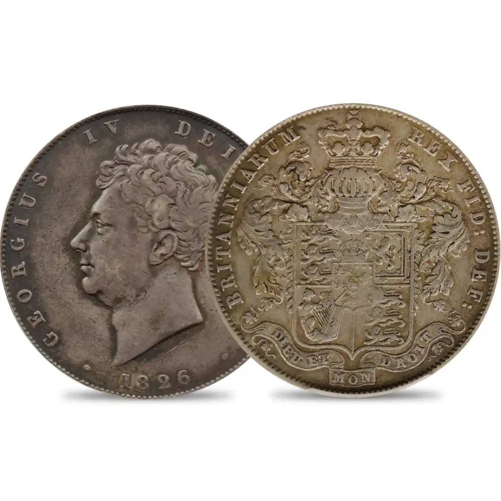 アンティークコイン1：4245 1826 ジョージ4世 1/2クラウン銀貨 PCGS XF45 S-3809