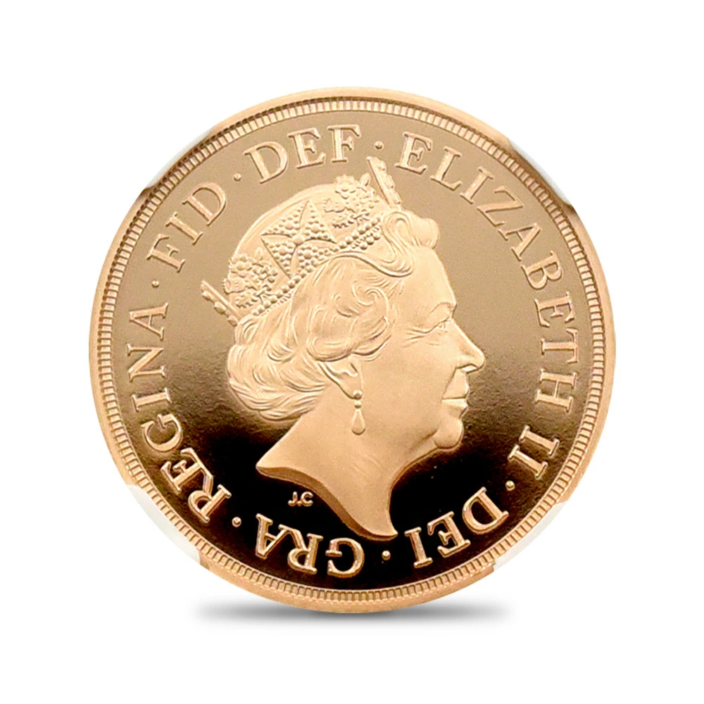 モダンコイン3：2362 2022 エリザベス2世 即位70周年記念プラチナジュビリー 特別発行ソブリン金貨 NGC PF70UC 箱付き