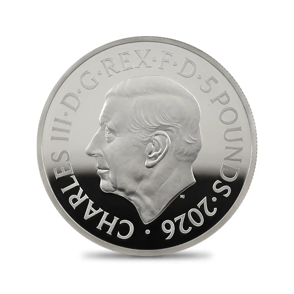 モダンコイン3：6878 イギリス 2026 チャールズ3世 エリザベス2世のコイン肖像シリーズ 第二弾 ヤングエリザベス 5ポンドプルーフピエフォー銀貨 発行即日鑑定品 NGC PF70UC 箱付き