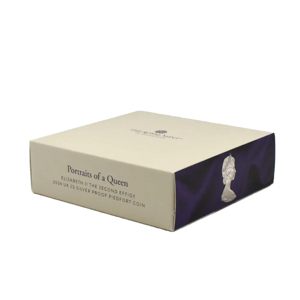 モダンコイン6：6878 イギリス 2026 チャールズ3世 エリザベス2世のコイン肖像シリーズ 第二弾 ヤングエリザベス 5ポンドプルーフピエフォー銀貨 発行即日鑑定品 NGC PF70UC 箱付き