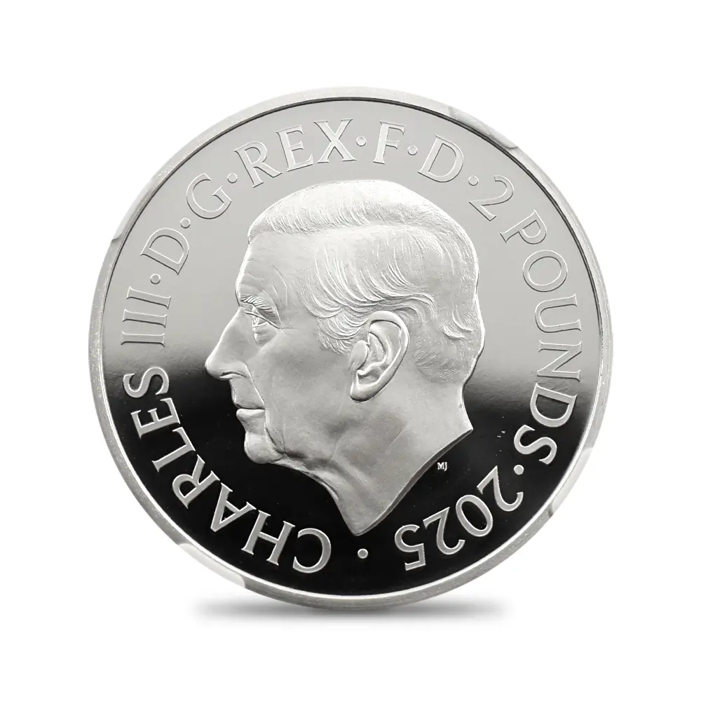 モダンコイン3：6892 イギリス 2025 チャールズ3世 ミュージックレジェンド第12弾 フレディ・マーキュリー 2ポンド1オンスカラー銀貨 ファーストリリース NGC PF70UC 箱付き