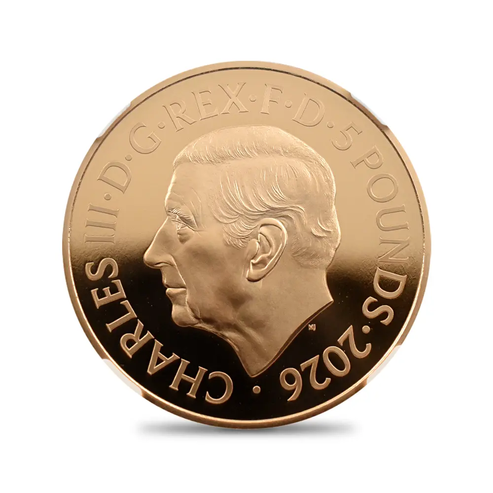 モダンコイン3:6891 イギリス 2026 チャールズ3世 エリザベス2世のコイン肖像シリーズ 第二弾 ヤングエリザベス 5ポンド金貨 ファーストリリース NGC PF70UC 箱付き