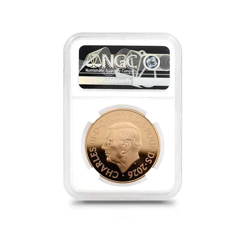 モダンコイン5:6891 イギリス 2026 チャールズ3世 エリザベス2世のコイン肖像シリーズ 第二弾 ヤングエリザベス 5ポンド金貨 ファーストリリース NGC PF70UC 箱付き
