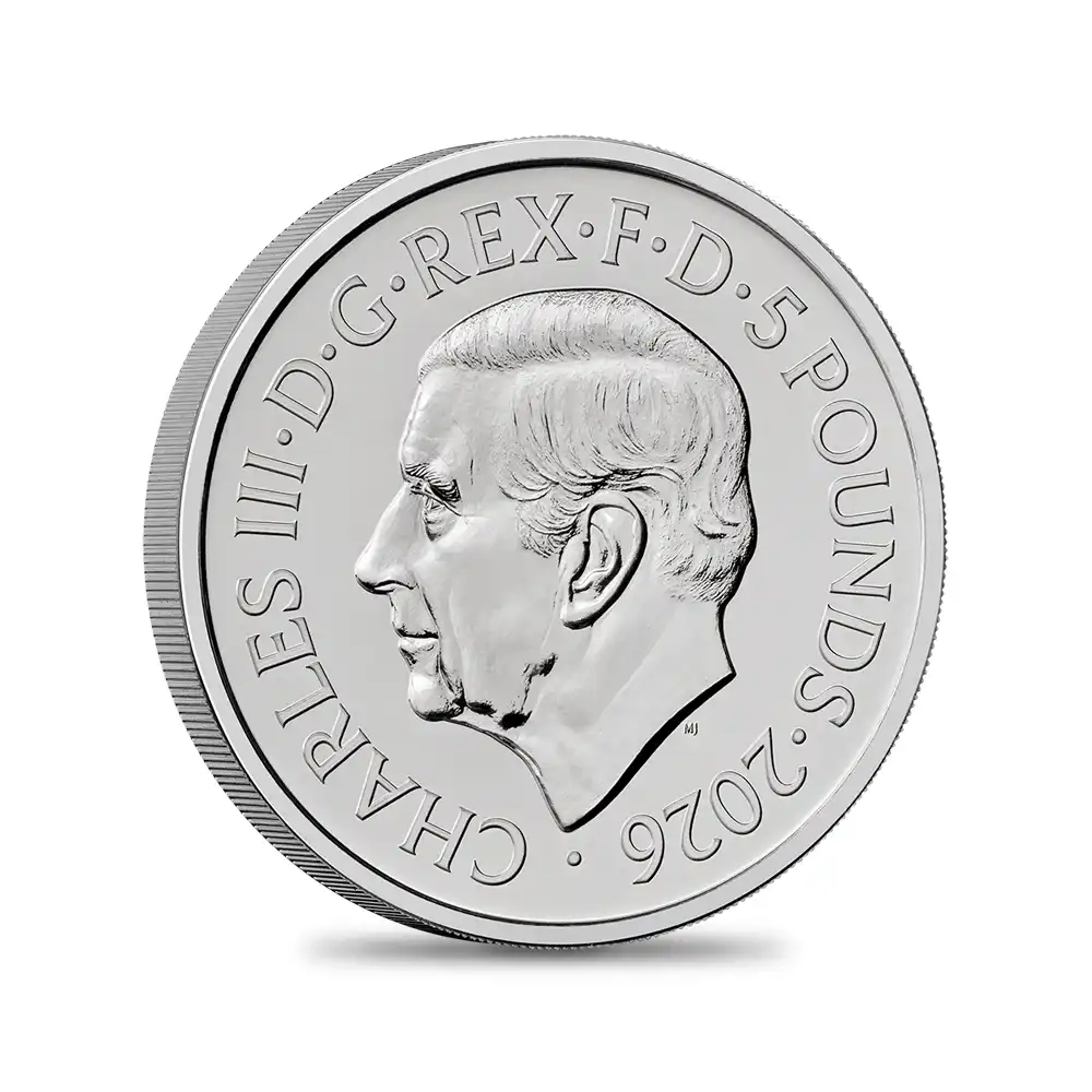 モダンコイン3:6893 【鑑定オプション無し】イギリス 2026 チャールズ3世 エリザベス2世のコイン肖像シリーズ 第五弾 5ポンドBU白銅貨 未鑑定 パッケージ付き【ご予約承り品・納期約3~4か月】