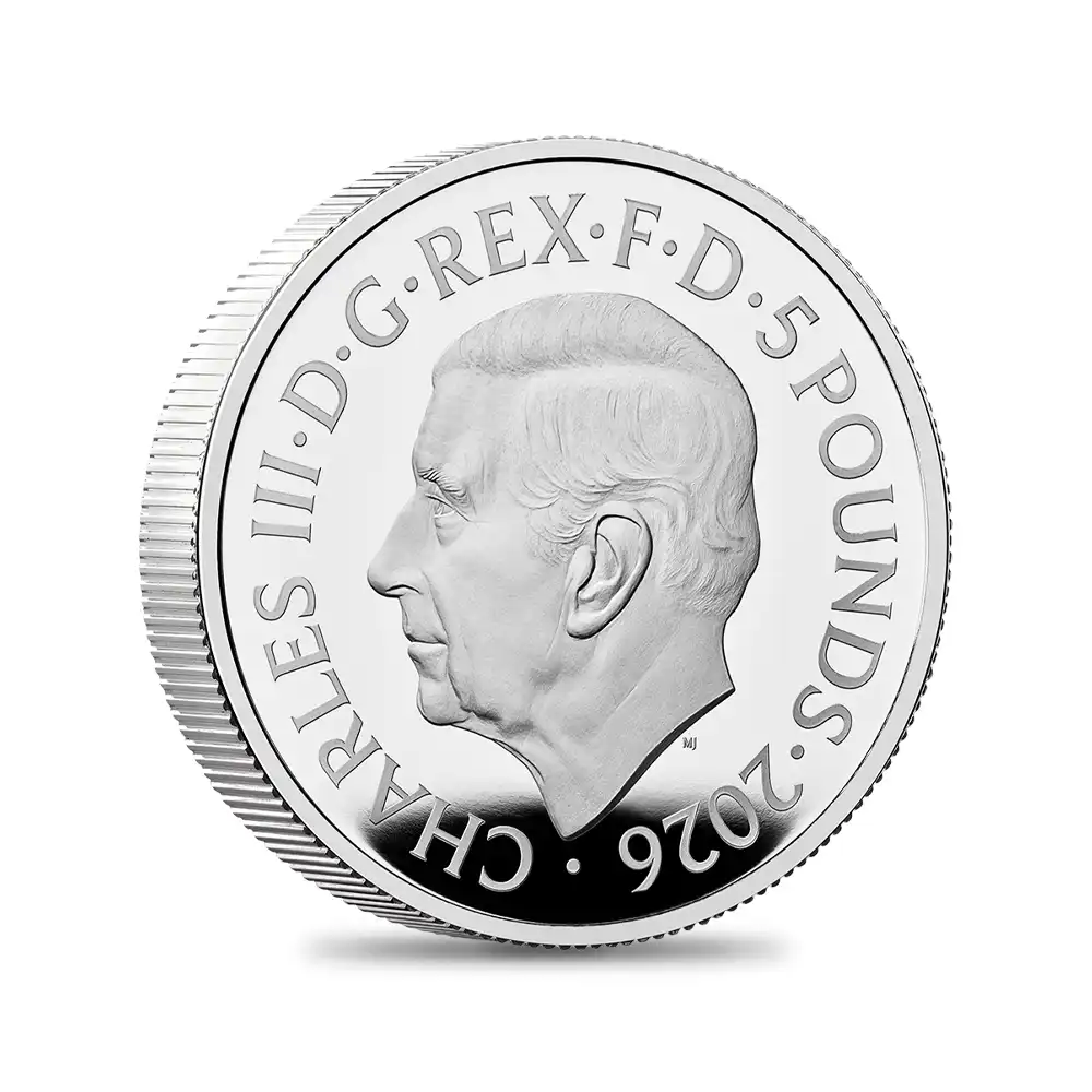 モダンコイン3：6895 【未鑑定＋鑑定オプション付き】イギリス 2026 チャールズ3世 エリザベス2世のコイン肖像シリーズ 第五弾 5ポンドプルーフピエフォー銀貨 未鑑定 箱付き【ご予約承り品・納期約6か月】