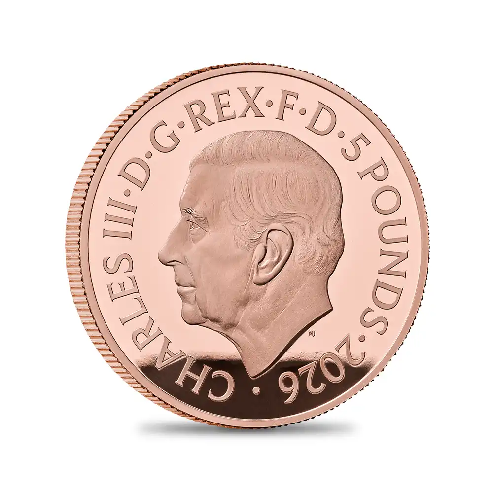 モダンコイン3:6896 イギリス 2026 チャールズ3世 エリザベス2世のコイン肖像シリーズ 第五弾 5ポンドプルーフ金貨 未鑑定 箱付き【ご予約承り品】