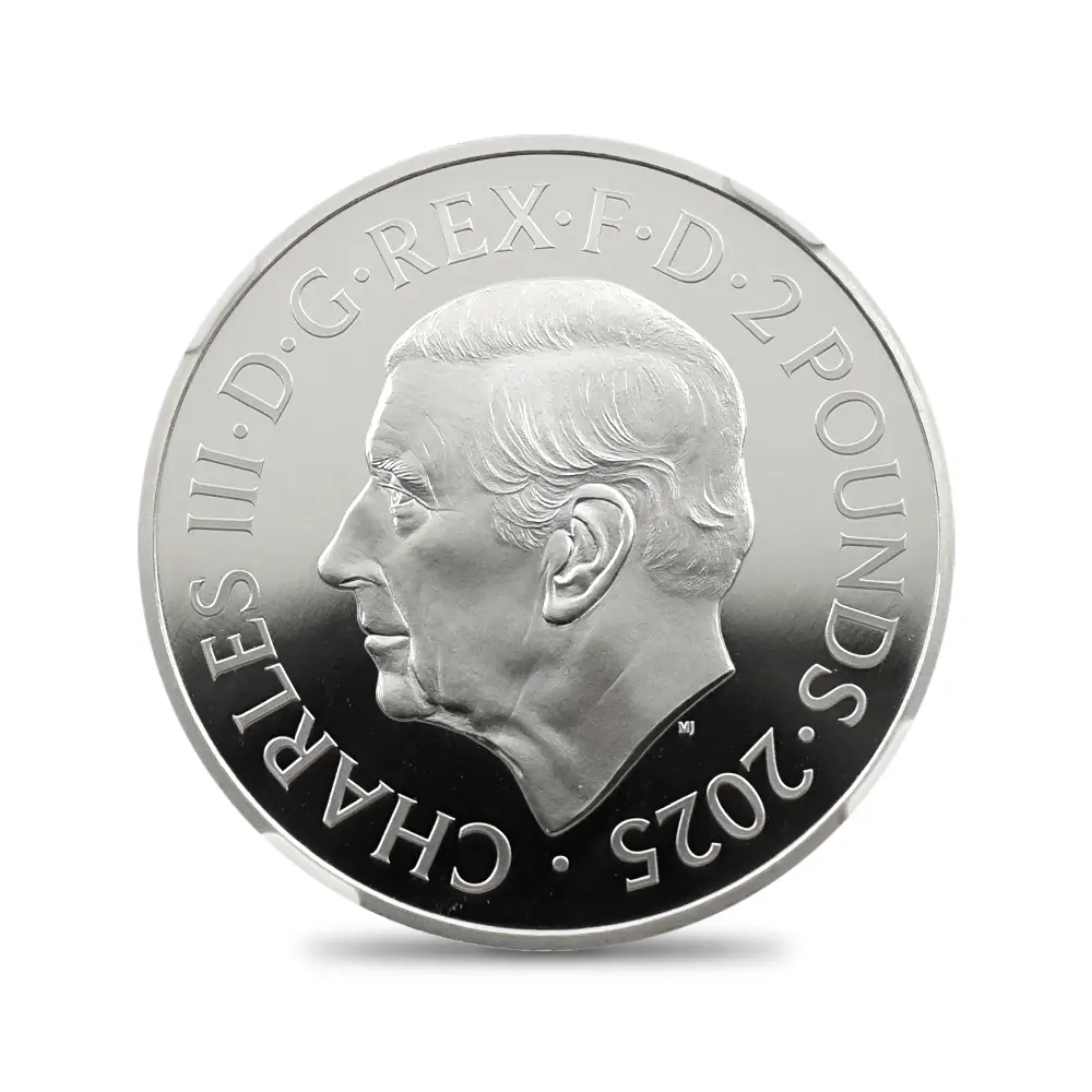 モダンコイン3:6881 イギリス 2025 チャールズ3世 ミュージックレジェンド第12弾 フレディ・マーキュリー 2ポンド1オンスカラー銀貨 NGC PF70UC 箱付き