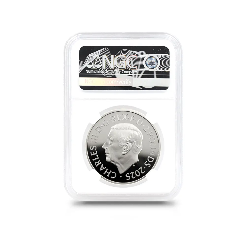 モダンコイン5：6880 イギリス 2025 チャールズ3世 ミュージックレジェンド第12弾 フレディ・マーキュリー 2ポンド1オンスカラー銀貨 NGC PF69UC 箱付き