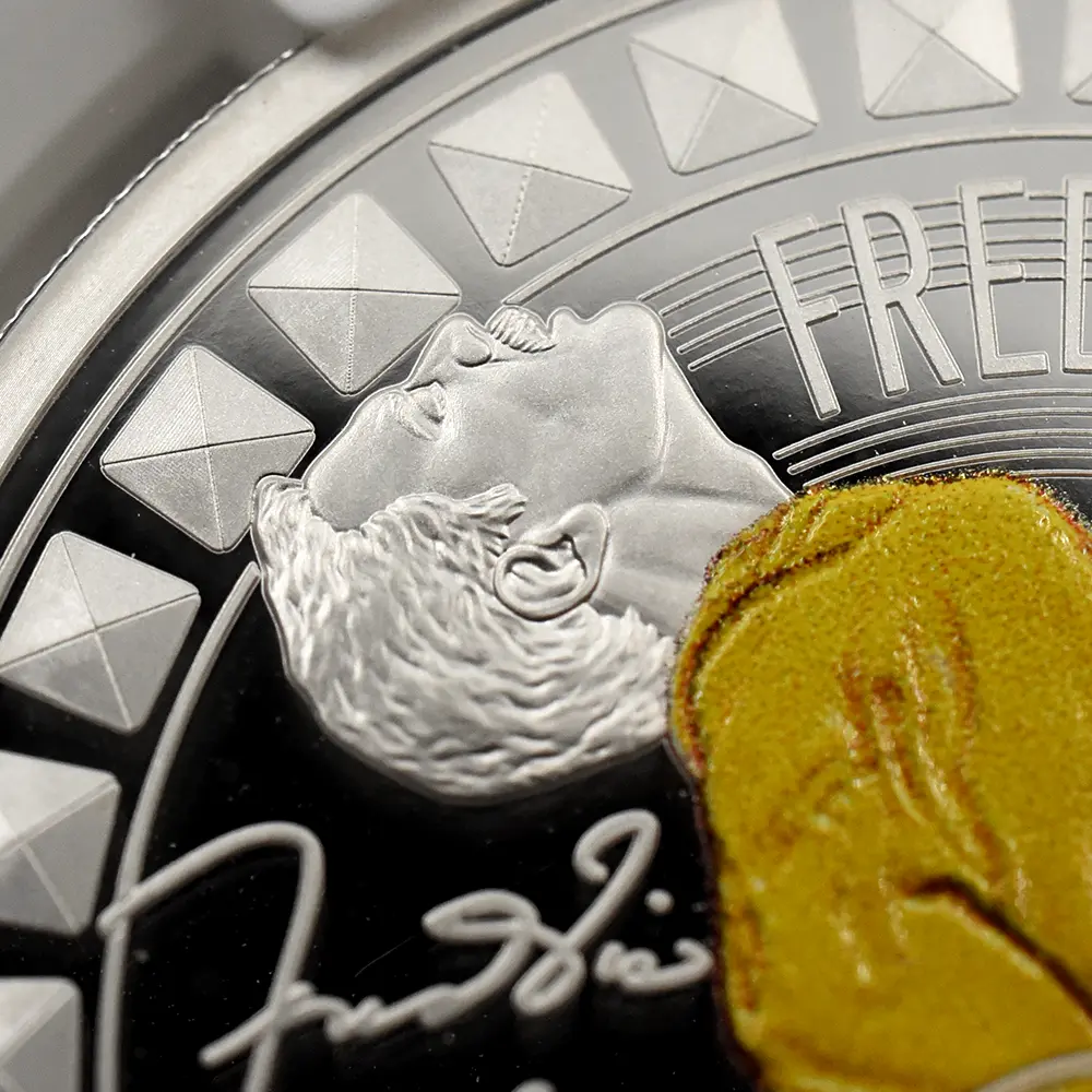 モダンコイン7：6880 イギリス 2025 チャールズ3世 ミュージックレジェンド第12弾 フレディ・マーキュリー 2ポンド1オンスカラー銀貨 NGC PF69UC 箱付き